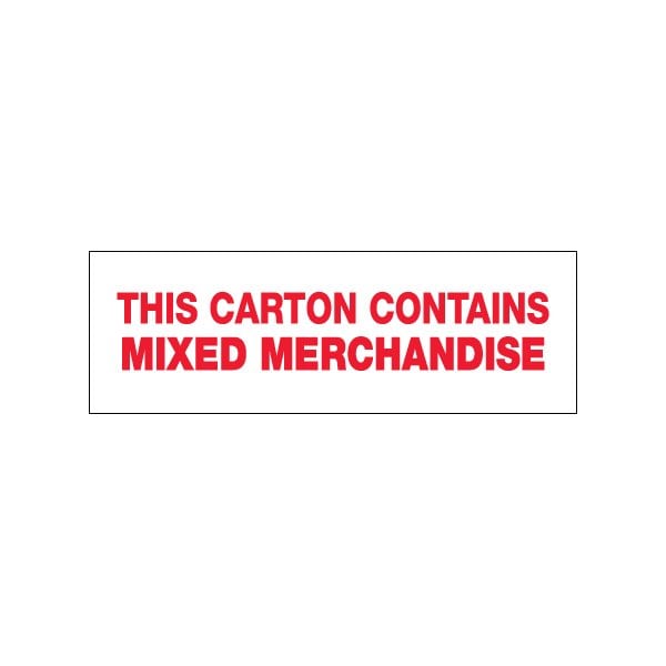 Tape Logic 3'' x 110 yds. - ''Mixed Merchandise'' Tape Logic Pre-Printed Carton Sealing Tape, 24PK BUY00013263 - main